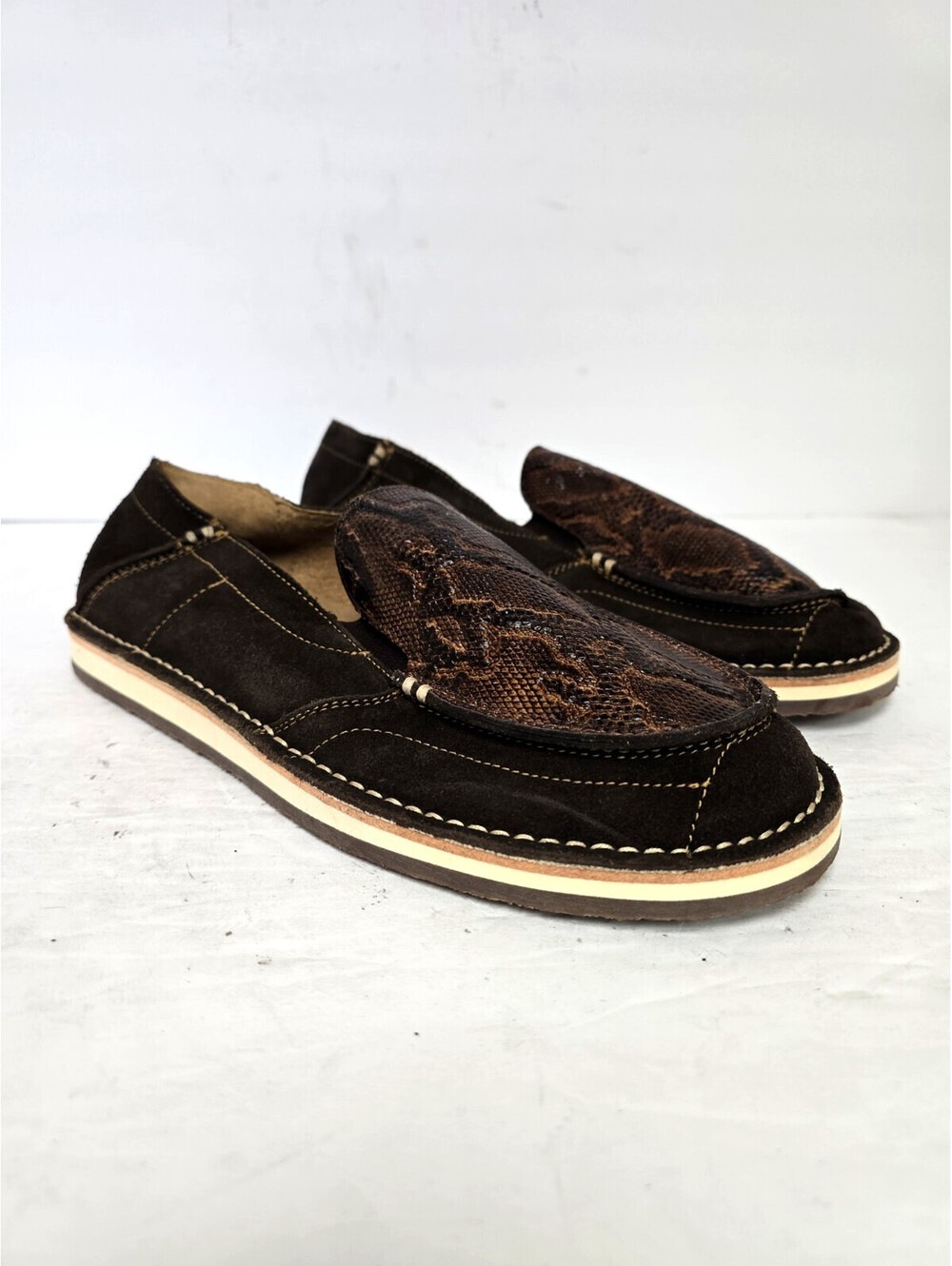 Rank 45 Women's Amberlin Texture Print Pull On Casual Shoe Brown Size 9M